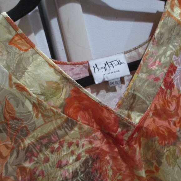 Mary McFadden Vintage Caftan Silky Satin Excellent One Size usa - Picture 2 of 3